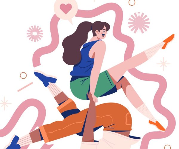 illustrations d'acrobates illustrant le conseil en mécénat et diversification des ressources pour les associations